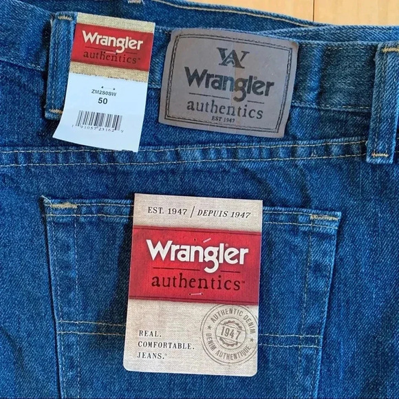 NWT Wrangler Authentics Men’s Size 50 Dark Wash Denim Shorts ZM250SW Big & Tall - Picture 5 of 7